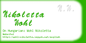 nikoletta wohl business card